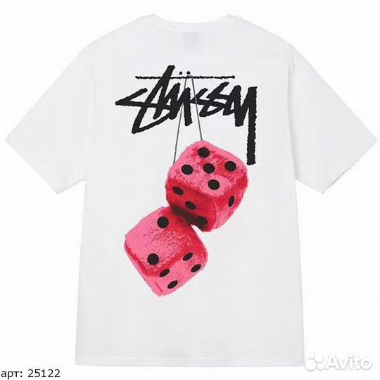 Футбоока stussy pink dice Белая