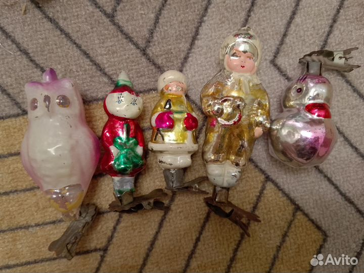 Елочные игрушки СССР на прищепке