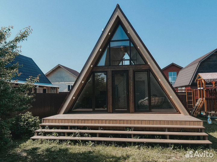 Баня a-frame 6х7 под ключ