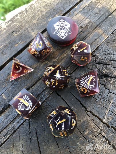 Кубики, дайсы ручной работы для днд, нри Чародей