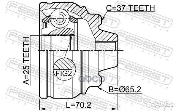 Шрус наружный 25x65.2x37 BMW 6 F06 GC 2011-2013