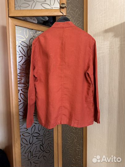 Льняной пиджак-рубашка massimo dutti новый s