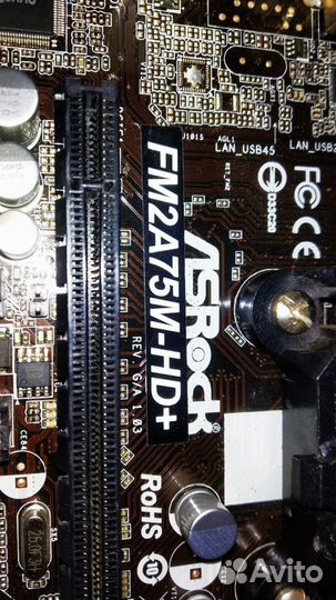 ASRock FM2A75-HD+ с процессором на запчасти
