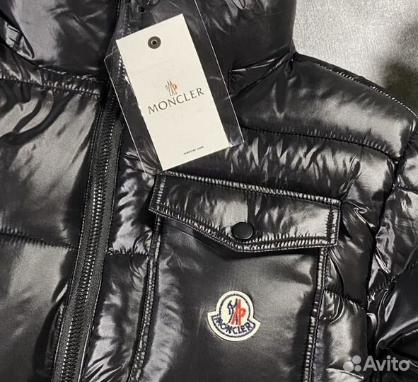 Куртка пуховик moncler Maya black глянец (48-56)