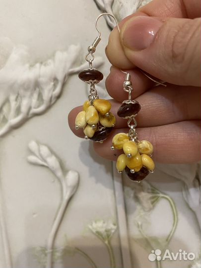 Серьги из янтаря