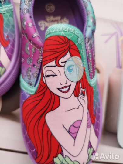 Слипоны кеды тапки для девочки Русалочка Ариэль