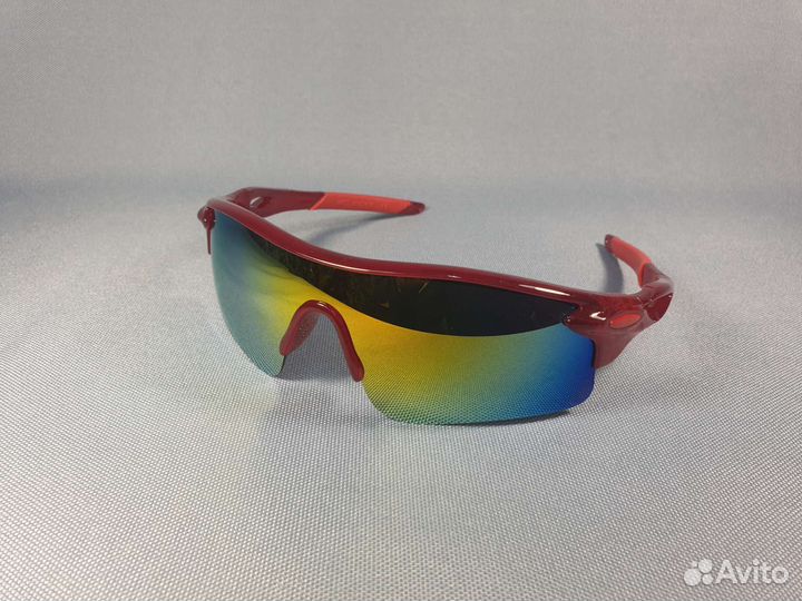 Очки спортивные красная оправа (ударостойкие)