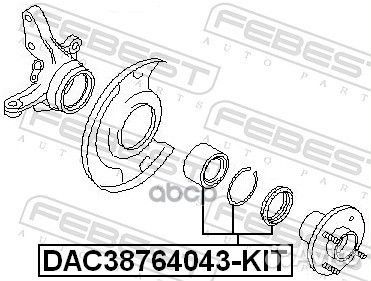 DAC38764043-KIT к-кт подшипника ступ. пер. Nis