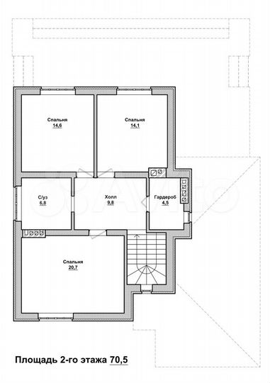 Коттедж 196 м² на участке 9 сот.