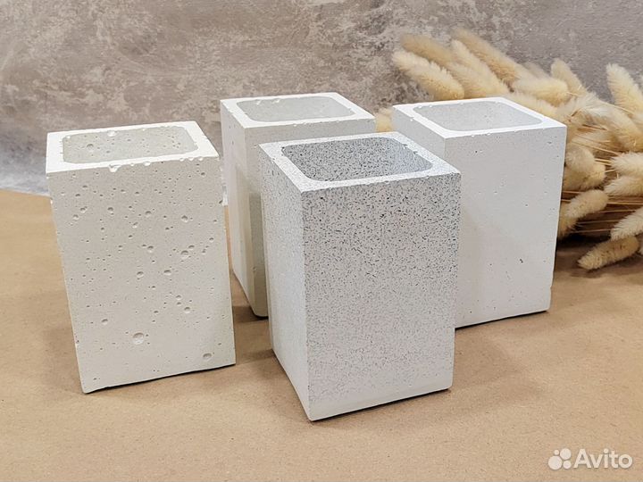 Бетонный органайзер / стакан для ванной