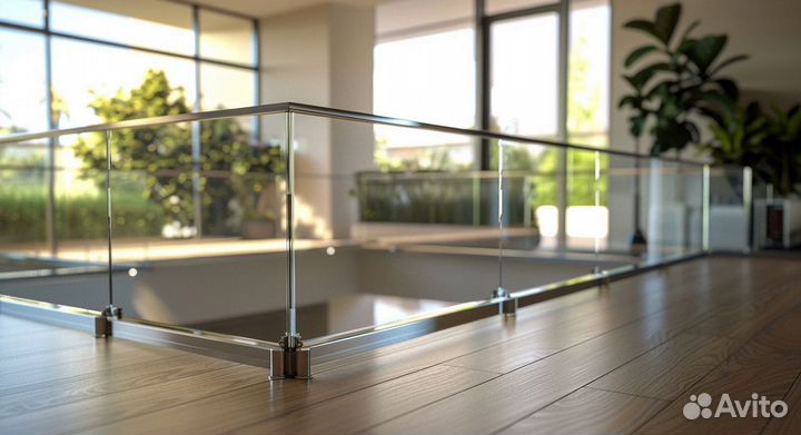 Стеклянное ограждение под кдюч