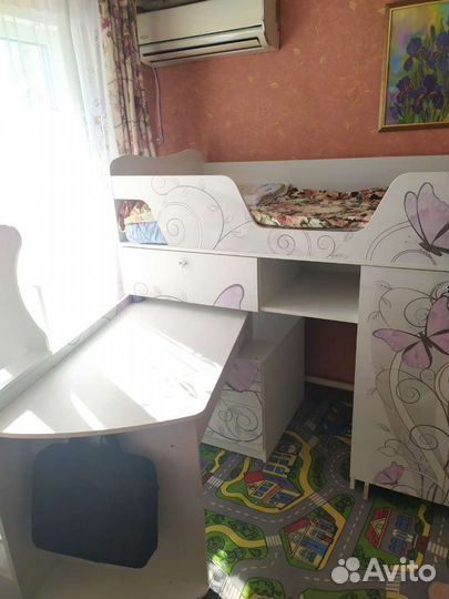 Кровать -чердак Леди 1443х1836х1094 4в1:Кровать,шк