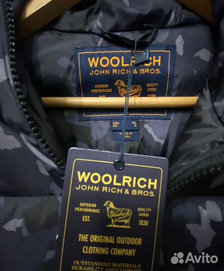 Новый мужской пуховик Woolrich S размер оригинал