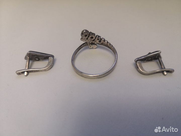 Серьги и кольца серебро