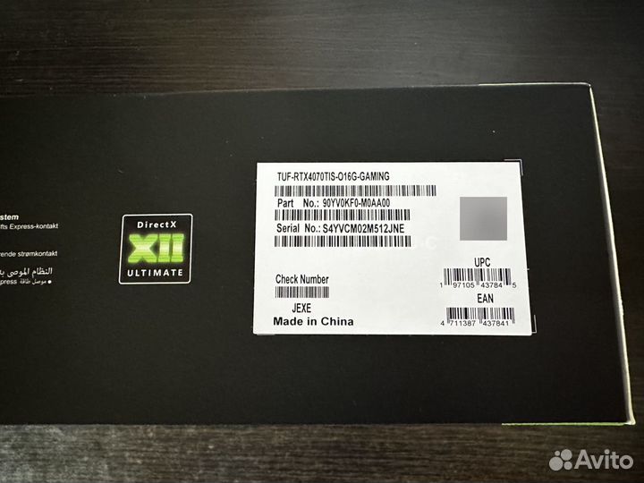 16GB RTX 4070 Ti Super Asus TUF OC новая на пломбе