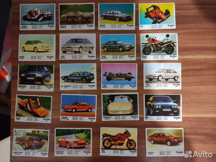 Вкладыши от жвачки turbo турбо