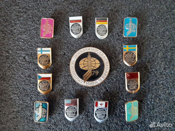 Значок хоккей чемпионат мира 1979 год