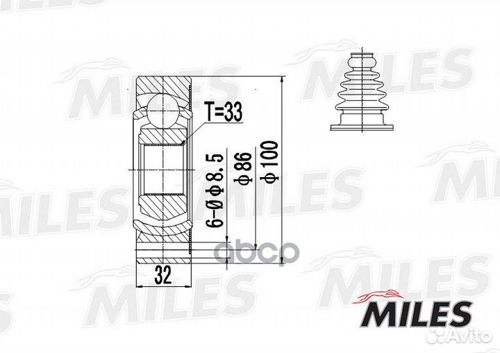 ШРУС audi 100/80/A4/A6 1.6-2.8 83-00 внутр. ga1