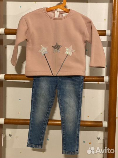 Костюм для девочки, джинсы, свитер