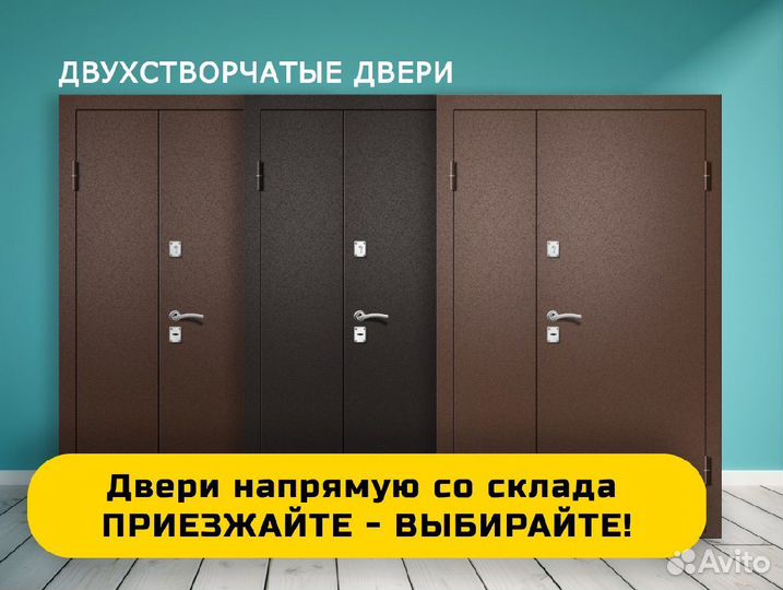 Двустворчатая металлическая уличная дверь