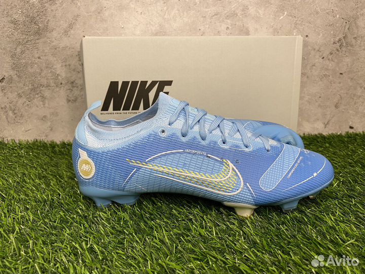 Футбольные бутсы Nike mercurial голубые