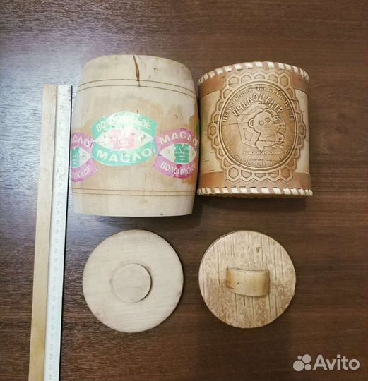 Бочонок/кубышка Береста, дерево. Цена за все