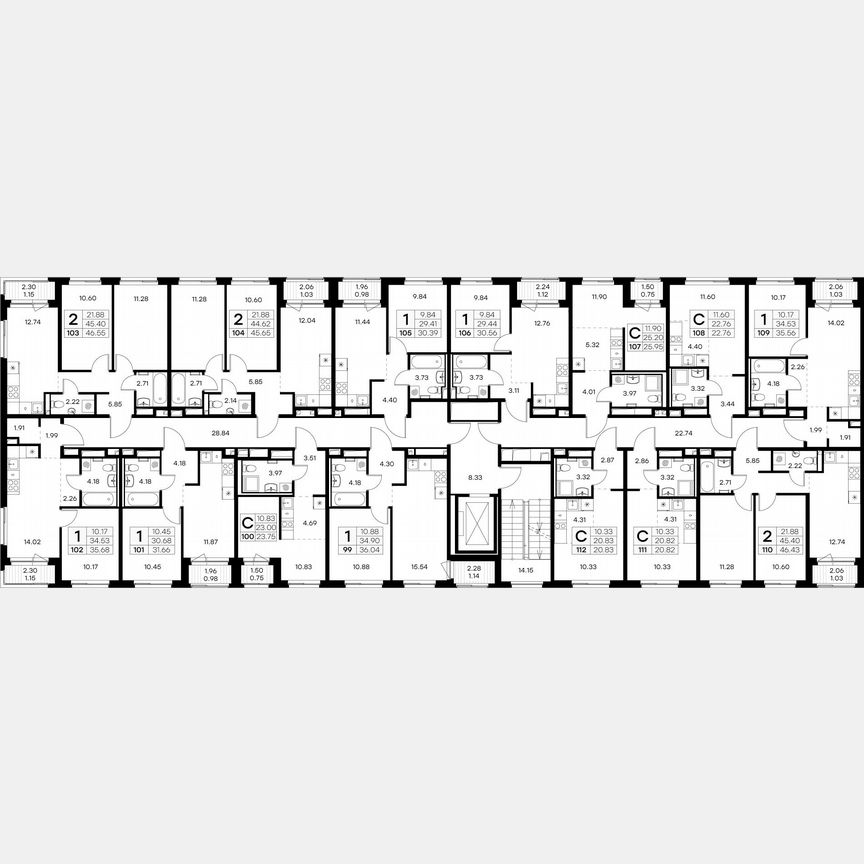 Квартира-студия, 22,8 м², 8/9 эт.