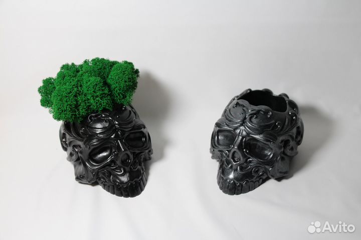 Череп из гипса/пепельница/кашпо