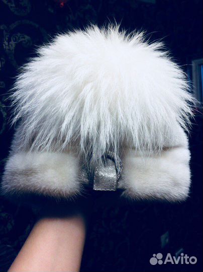 Шапка белая норка