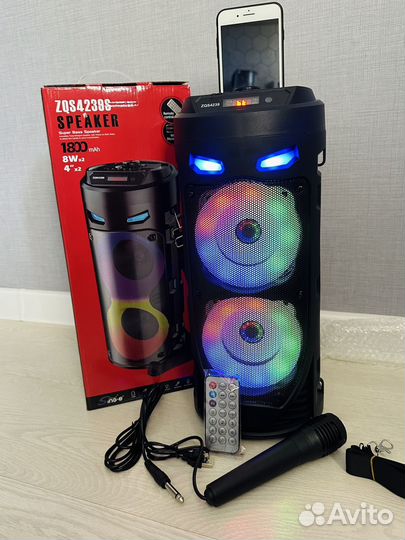 Музыкальная колонка с блютуз караоке новая