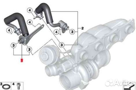 Трубка турбокомпрессора (турбины) BMW F25/F26