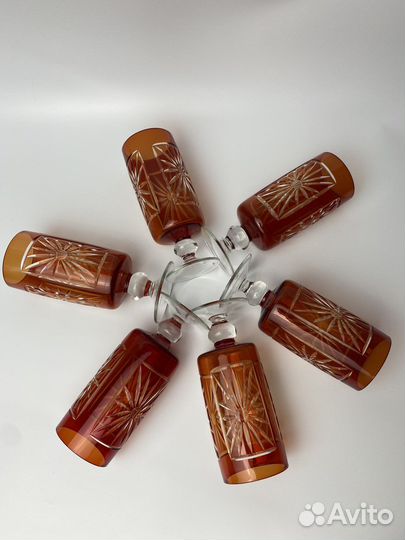 Фужеры красное стекло Красный май,ссср