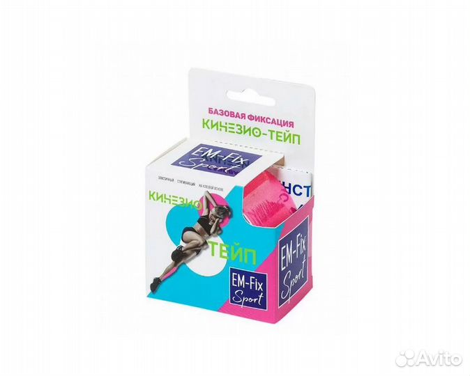 Кинезио-тейп EM-Fix Sport розовый 5 м x 5 см