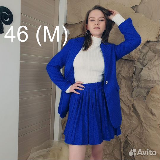 Твидовая плиссированная юбка ogony 46 (M)