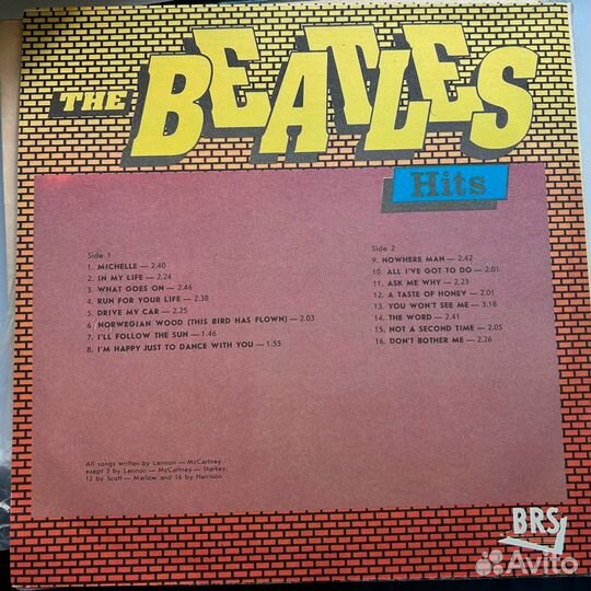 Винил THE beatles - The Hits - 1991 LP russia