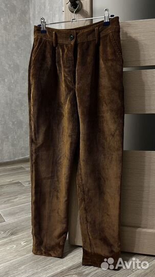 Вельветовые брюки женские 42 44, коричневые