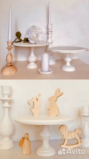 Тортовница деревянная ручная работа 25-30 см диаме