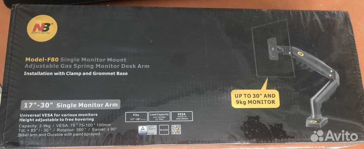 Кронштейн NB F80 для монитора наклонно-поворотный