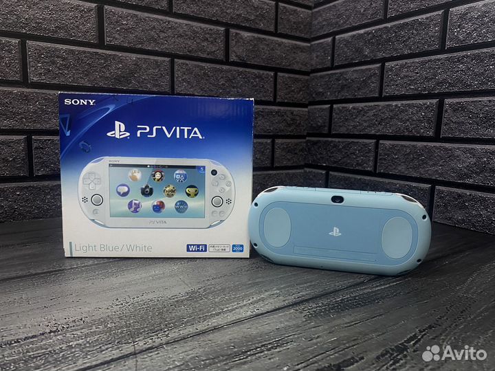 Прошитая Playstation Vita Slim Голубая 128gb