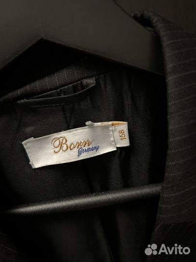 Пиджак на мальчика 158, черный в полосочку