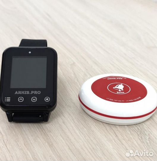 Кнопка вызова официанта и часы пейджер Элит