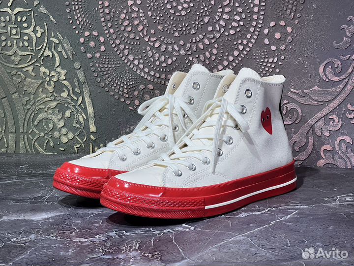 Кеды Converse x CDG Chuck Taylor Hi Red Sole