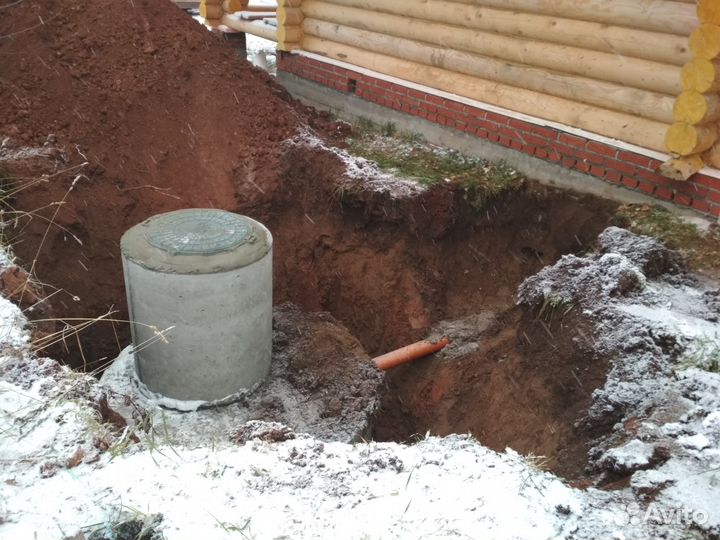 Выгребная яма из жб колец, Септик