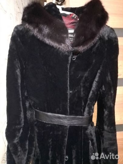 Шуба мутоновая с норкой
