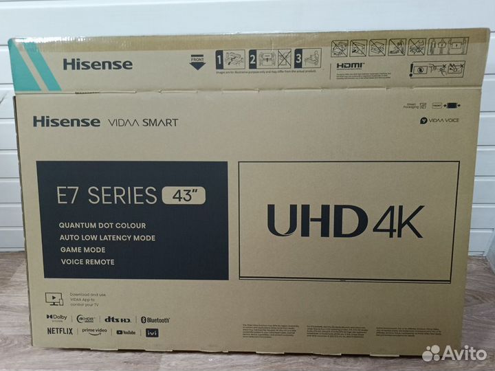 Коробки 43” Hisense 43E7QH / Dreame L10s Plus