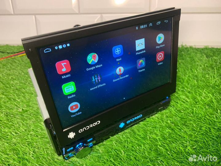 Магнитола андроид с выдвижным экраном 1х16GB