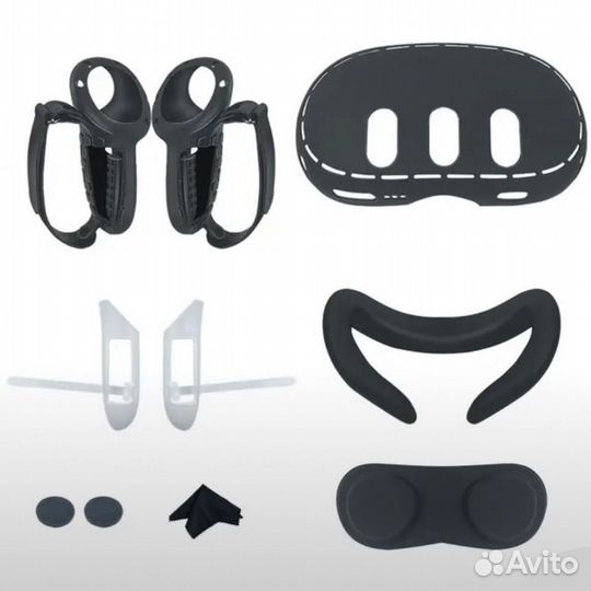 Oculus Quest 3. Комплект чехлов 5в1 черные