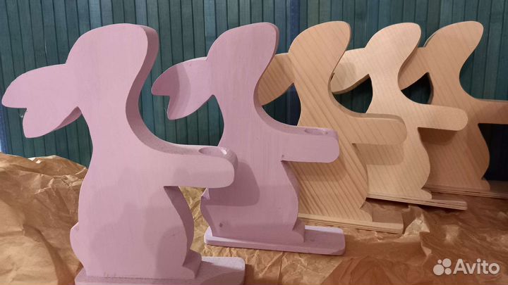 Зайцы.Деревянные изделия ручной работы к пасхе