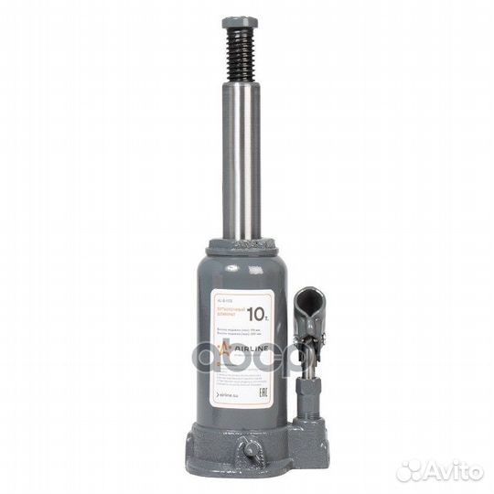 Домкрат бутылочный 10т S (MIN - 195 мм, MAX - 3