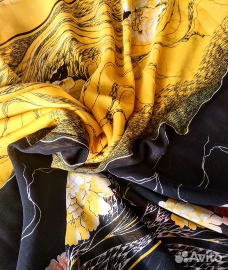 Шелк-шифон. Натуральный. Ткань ссср. Винтаж